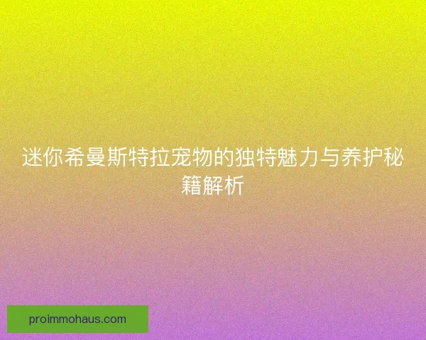 迷你希曼斯特拉宠物的独特魅力与养护秘籍解析